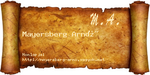 Mayersberg Arnó névjegykártya